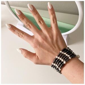 Long Magnetic Healing Natural Bead Stone Stretch Bracelet